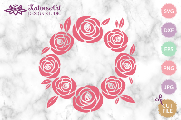 Download Rose, Floral Wreath Silhouette Frame - Silhouette frame Collection