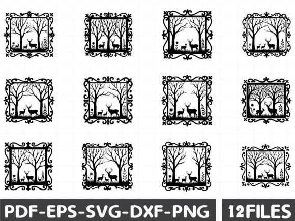 Download Deer Forest Silhouette Frame Set - Premium Resources