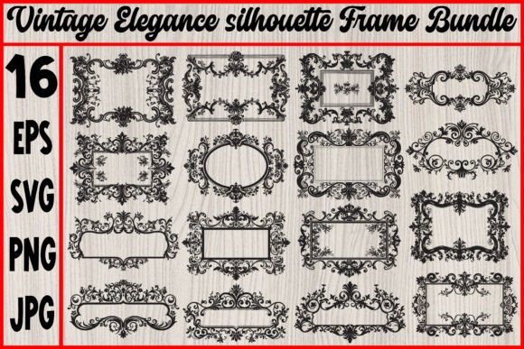 Download Vintage Elegance Silhouette Frame Bundle - Silhouette frame Collection