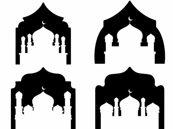 Download Mosque Silhouette Frame Background - Silhouette frame Collection
