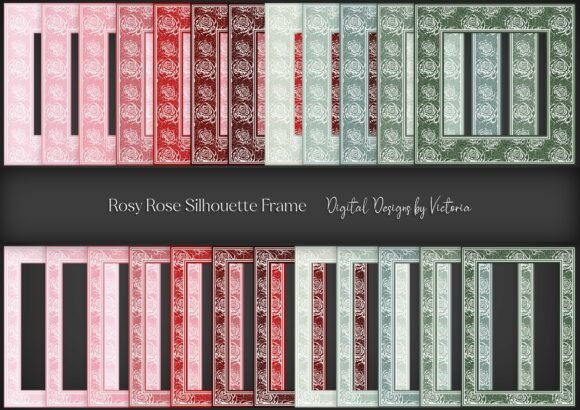 Download Rosy Rose Silhouette Frame - Silhouette frame Collection