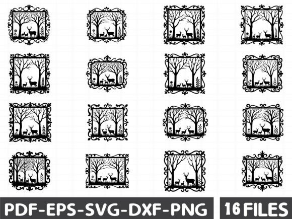 Download Deer Forest Silhouette Frame Set - Premium Resources