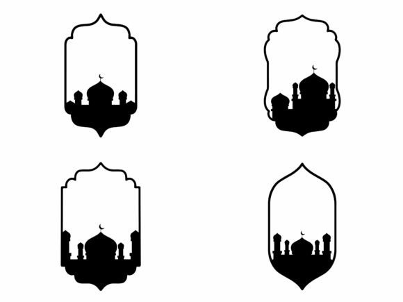 Download Mosque Silhouette Frame Background - Silhouette frame Collection