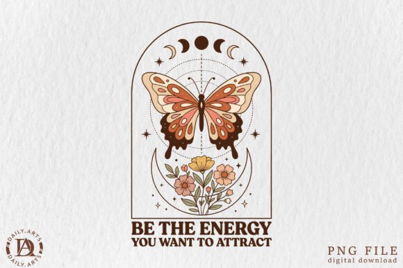 Download Boho Moon Phase Butterfly Sublimation - Boho moon Collection