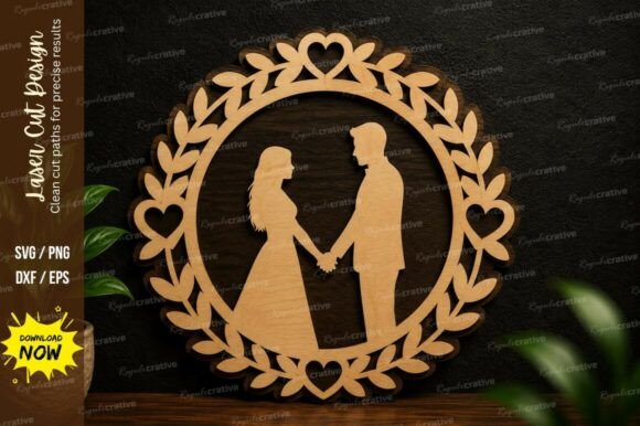 Download Couple Silhouette Frame Laser Cut SVG - Silhouette frame Collection